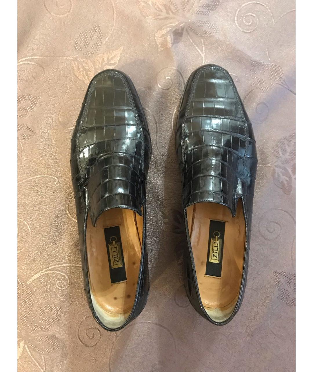 ZILLI Черные лоферы из экзотической кожи, фото 3