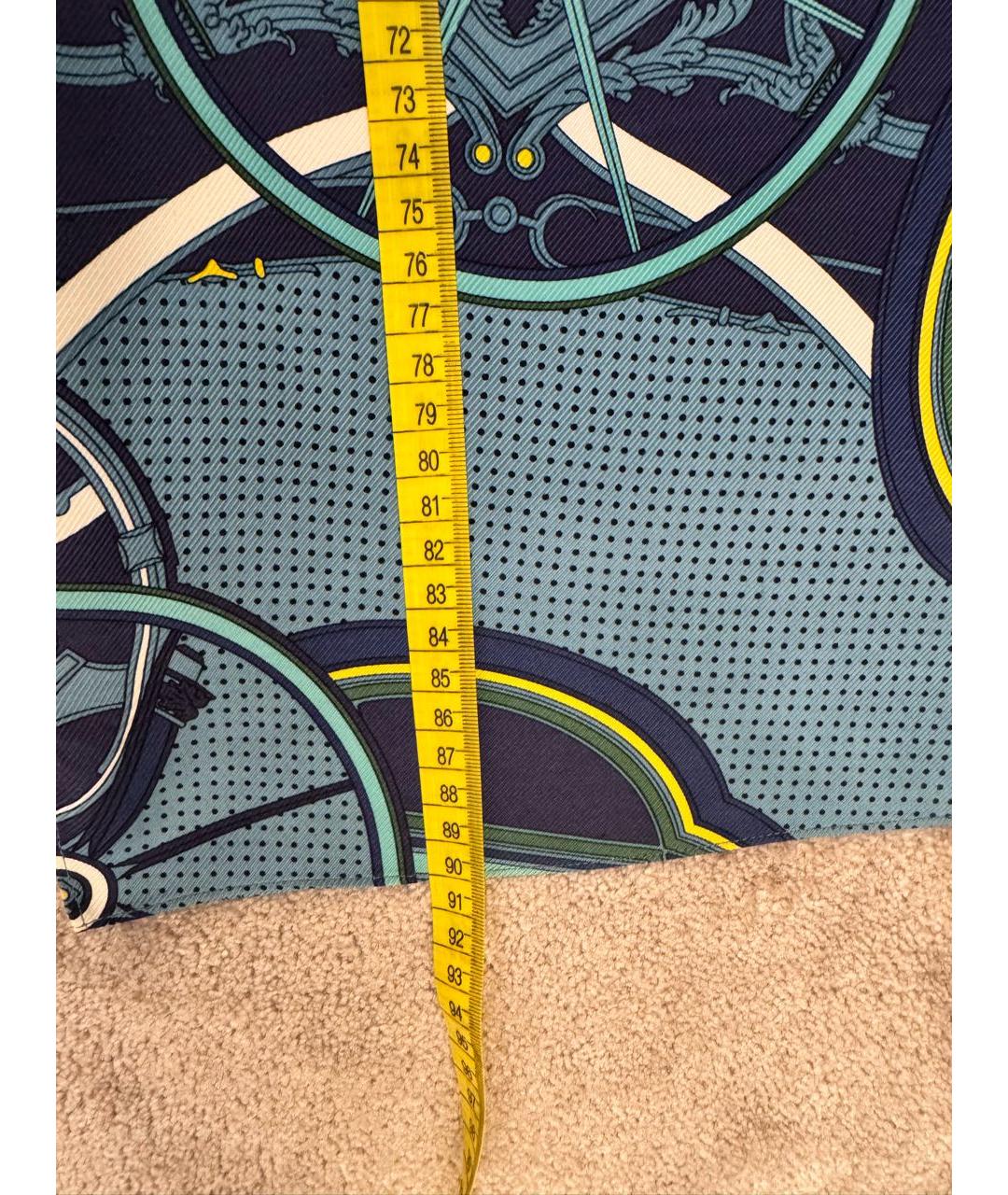 HERMES Голубое шелковое повседневное платье, фото 2