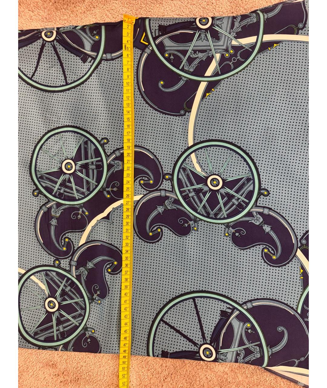 HERMES Голубое шелковое повседневное платье, фото 3