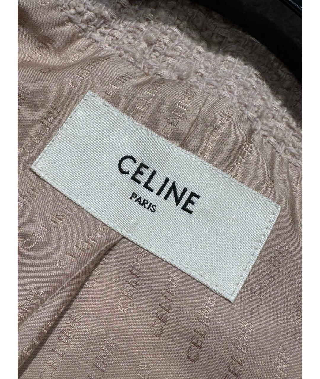 CELINE Розовый твидовый жакет/пиджак, фото 5