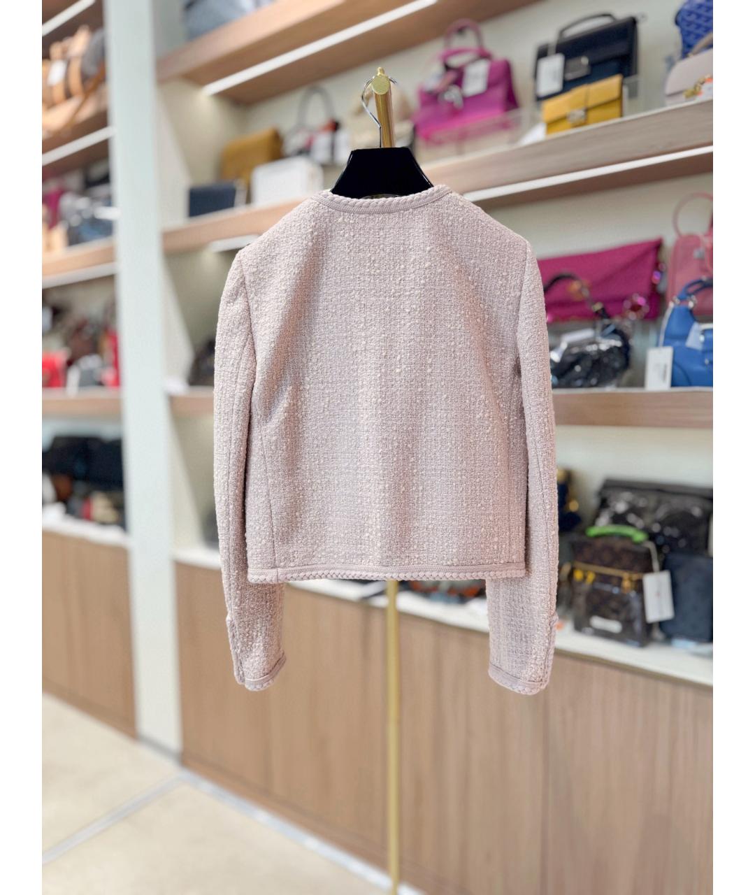 CELINE Розовый твидовый жакет/пиджак, фото 3