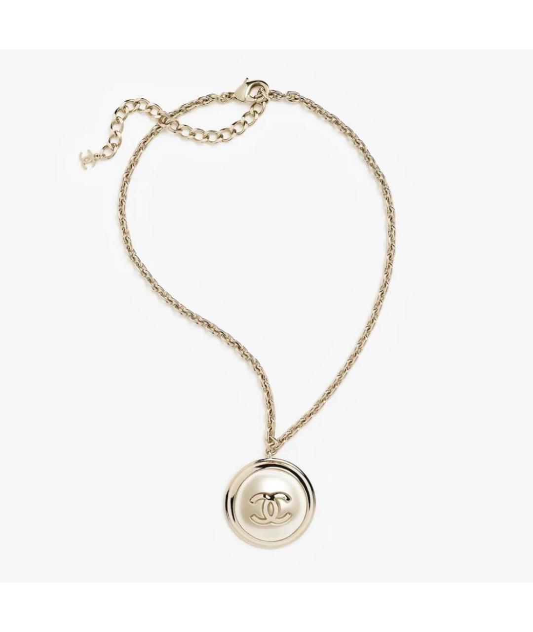 CHANEL Бежевое металлическое колье, фото 3