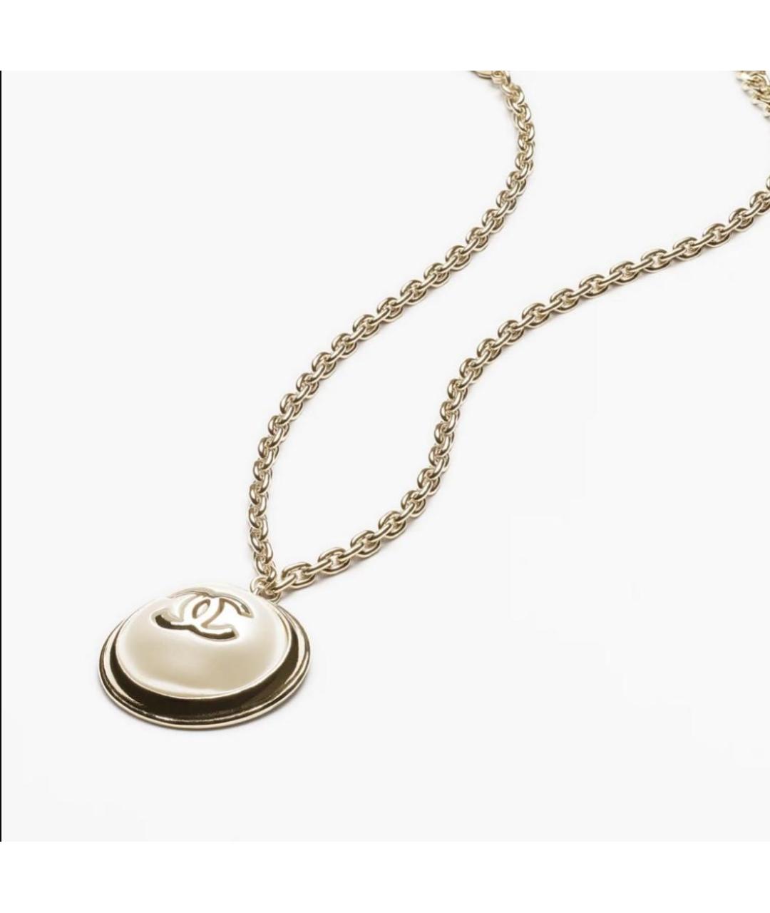 CHANEL Бежевое металлическое колье, фото 4