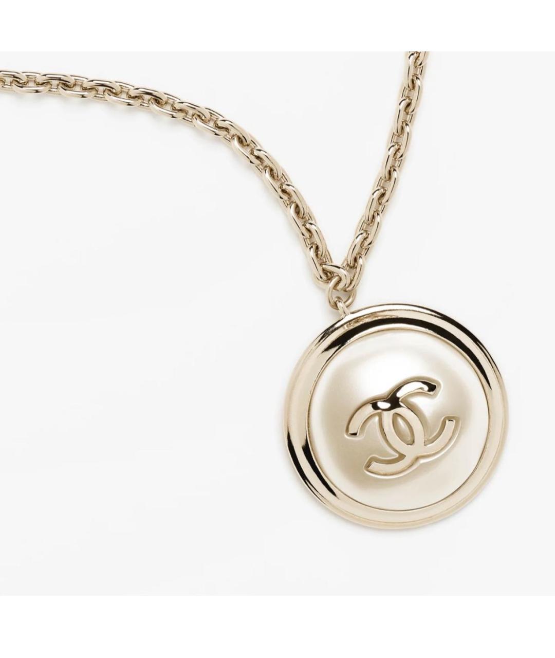 CHANEL Бежевое металлическое колье, фото 5
