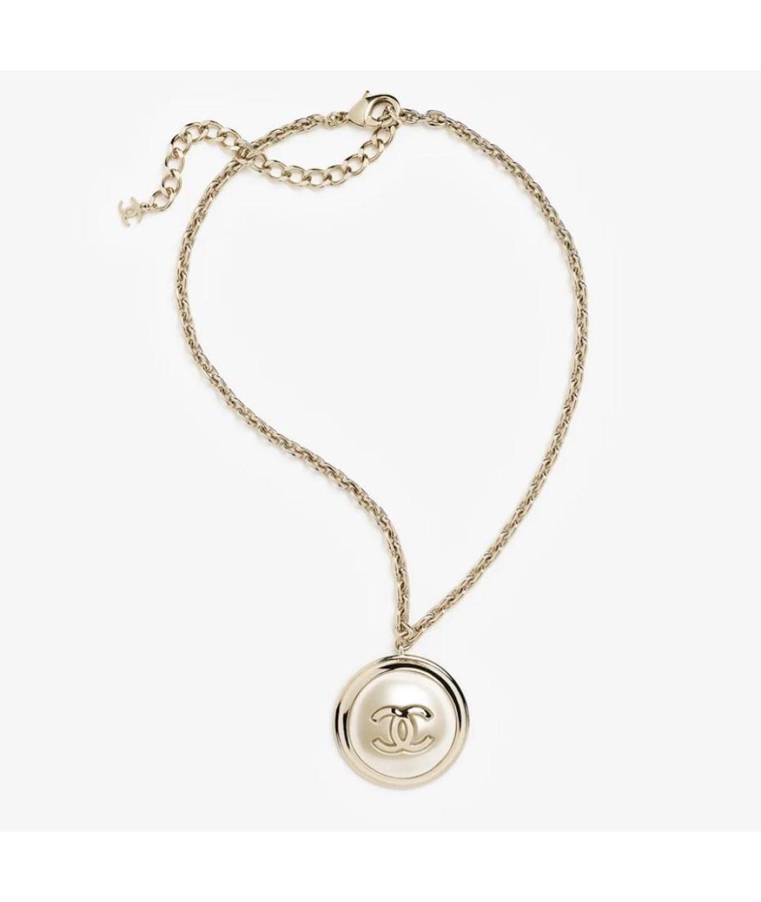 CHANEL Бежевое металлическое колье, фото 7