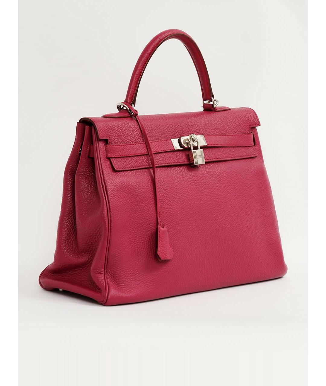 HERMES Розовая кожаная сумка через плечо, фото 4