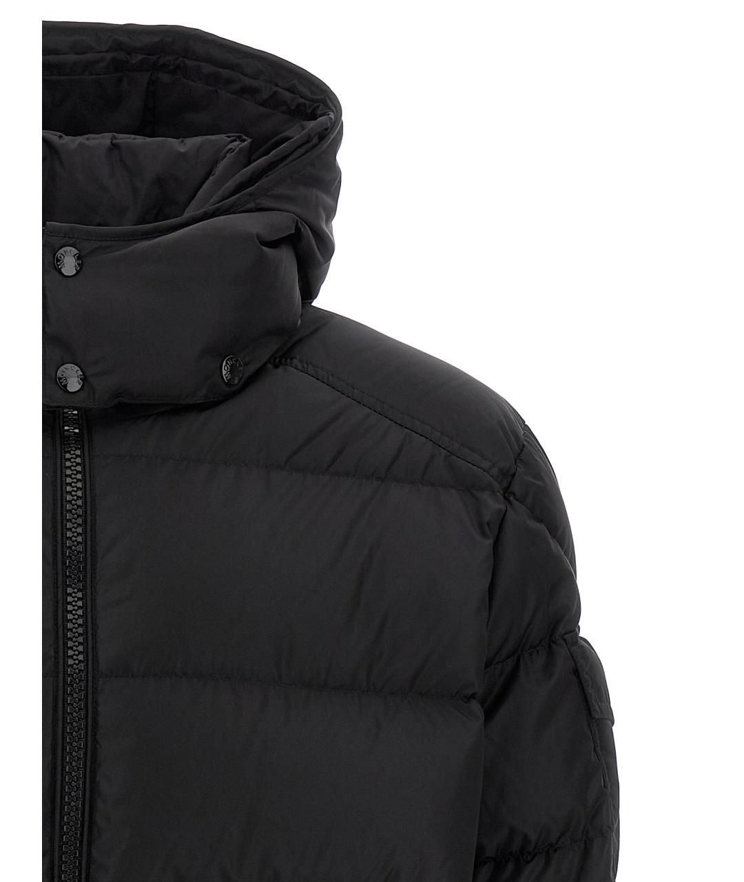 MONCLER Черный полиамидовый пуховик, фото 4