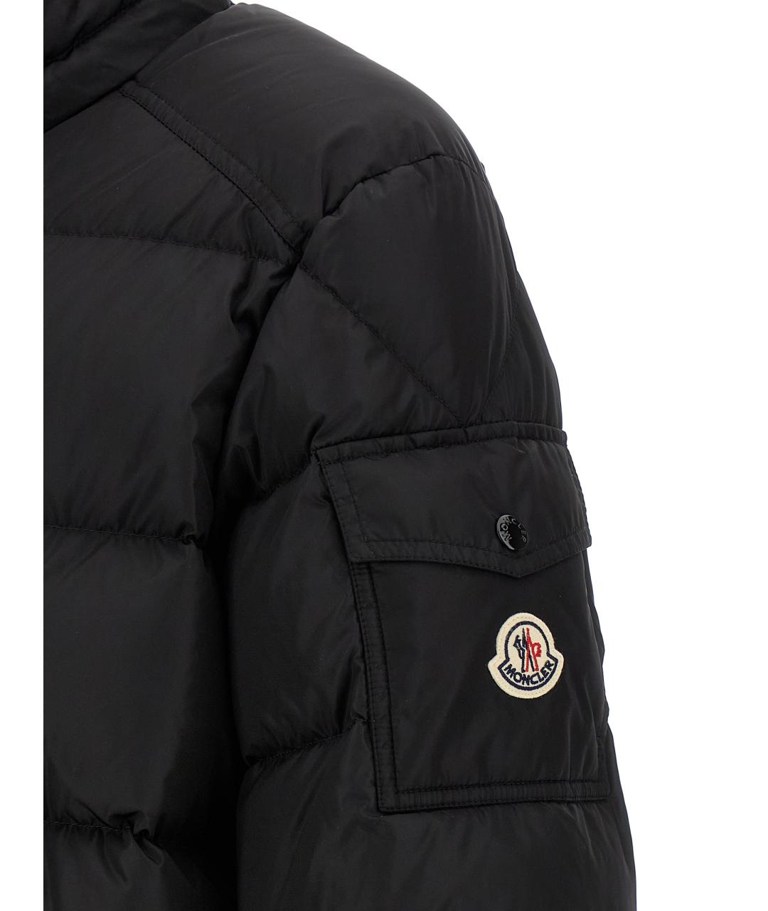 MONCLER Черный полиамидовый пуховик, фото 5