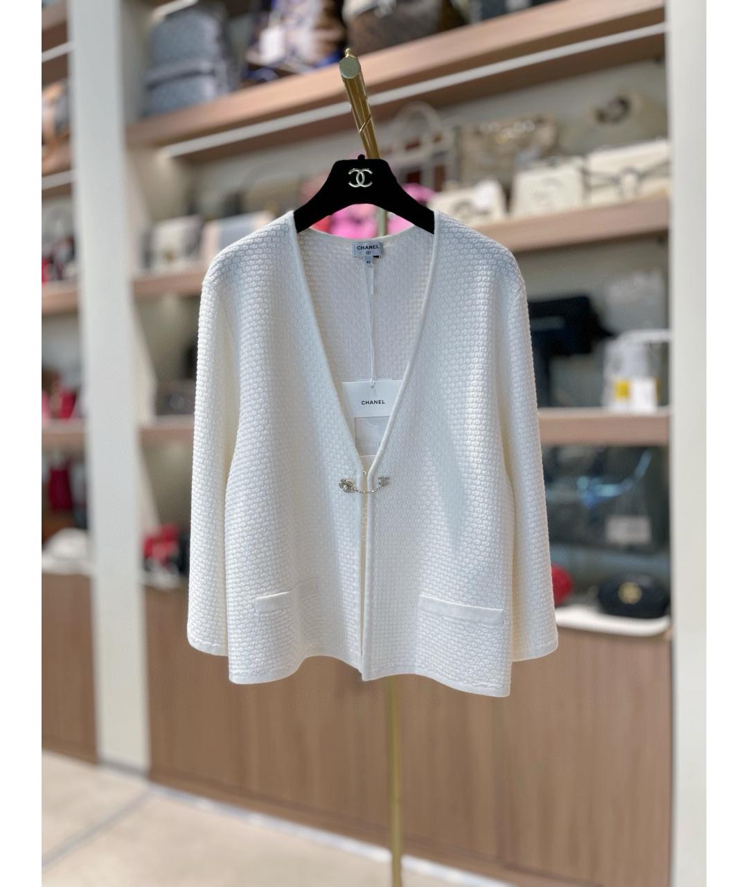 CHANEL Белый хлопковый кардиган, фото 2