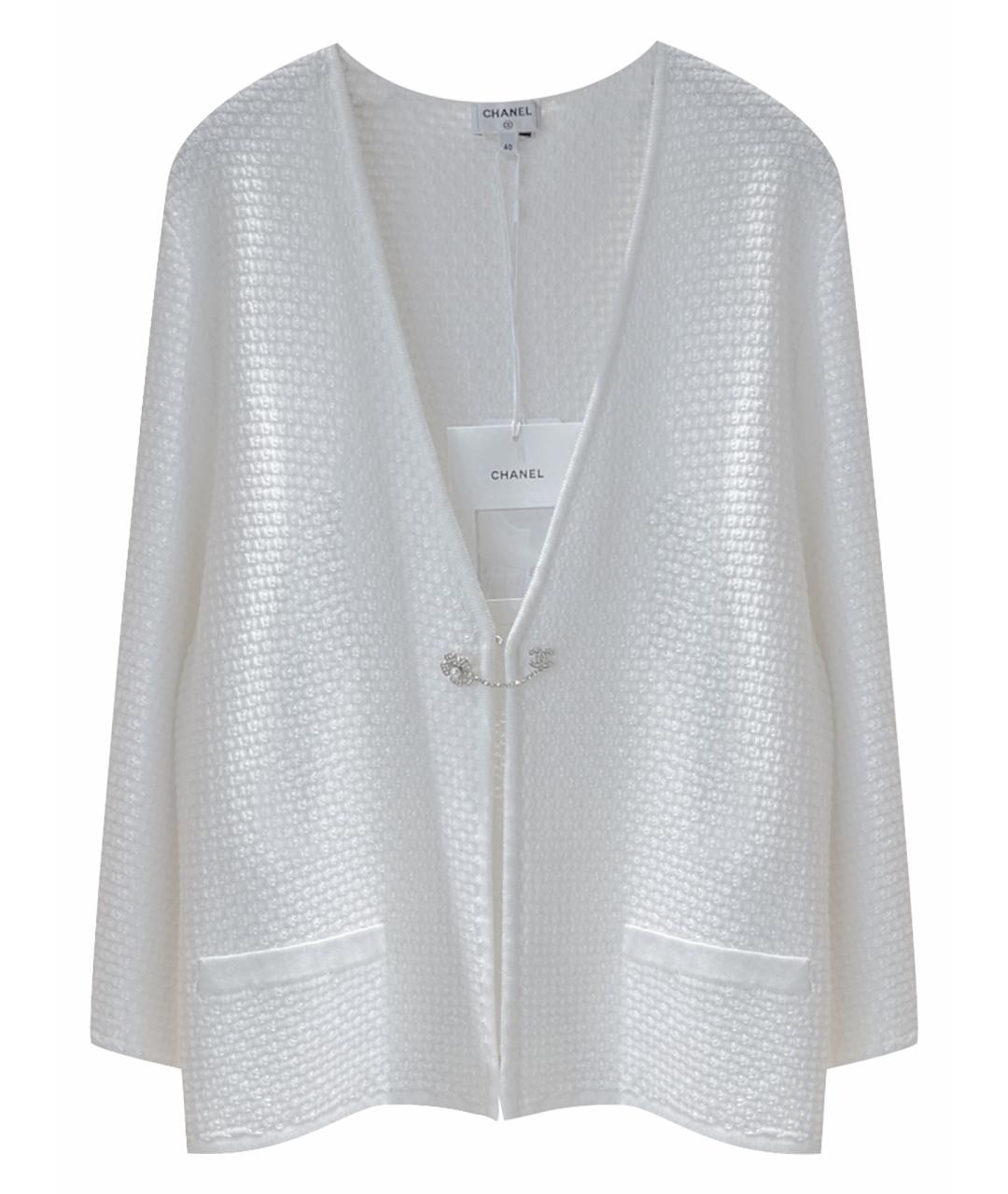 CHANEL Белый хлопковый кардиган, фото 1