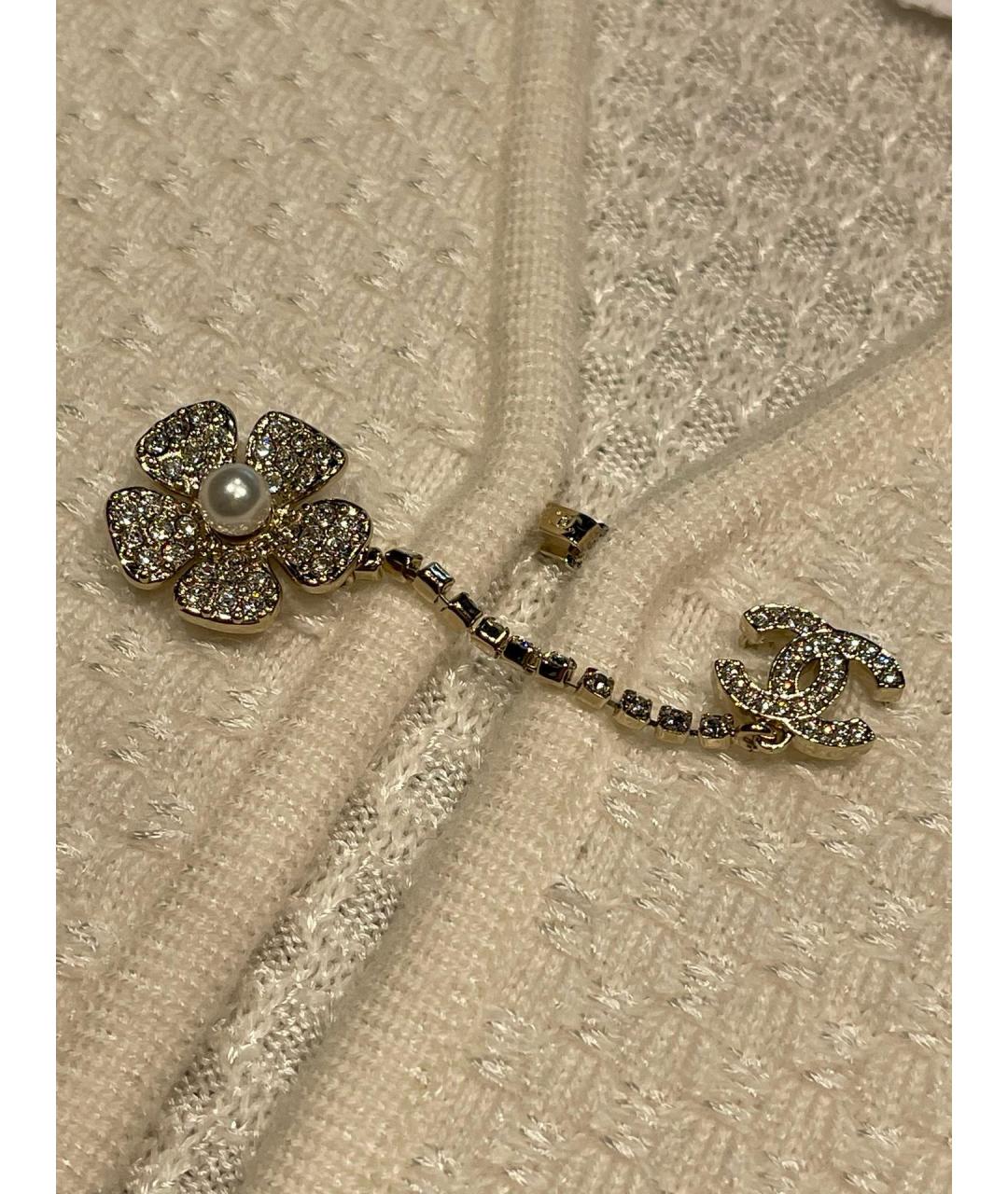 CHANEL Белый хлопковый кардиган, фото 4