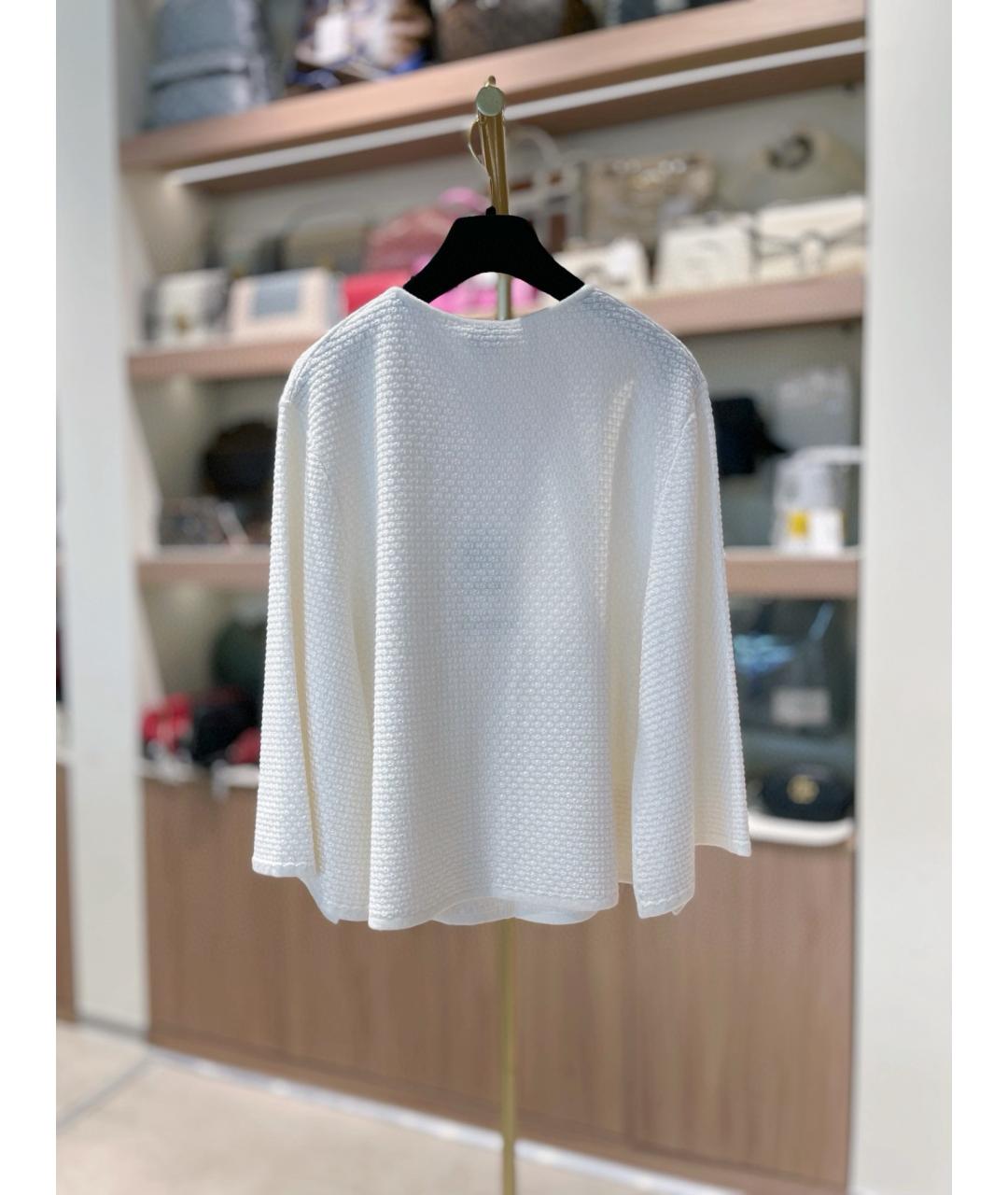 CHANEL Белый хлопковый кардиган, фото 3