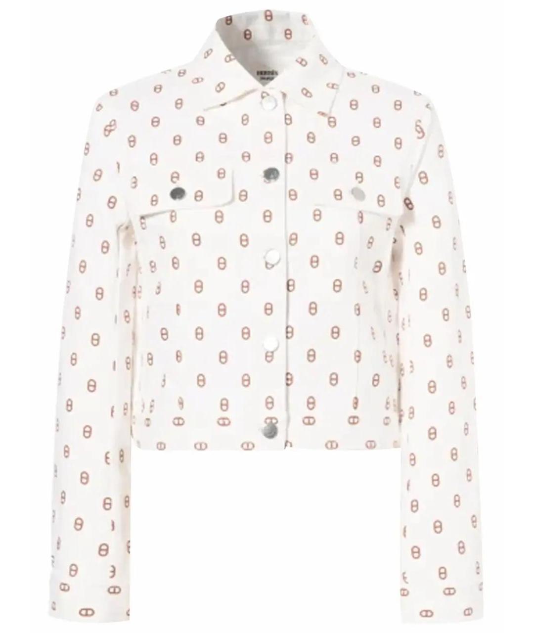 HERMES Белое хлопковое пальто, фото 1