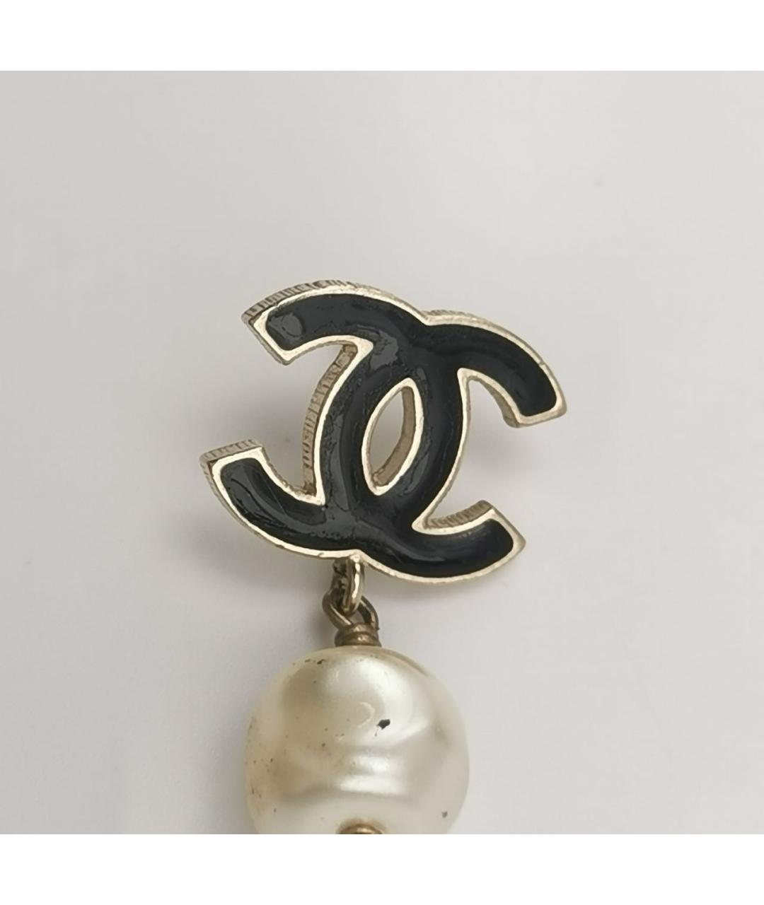 CHANEL Черные металлические серьги, фото 6