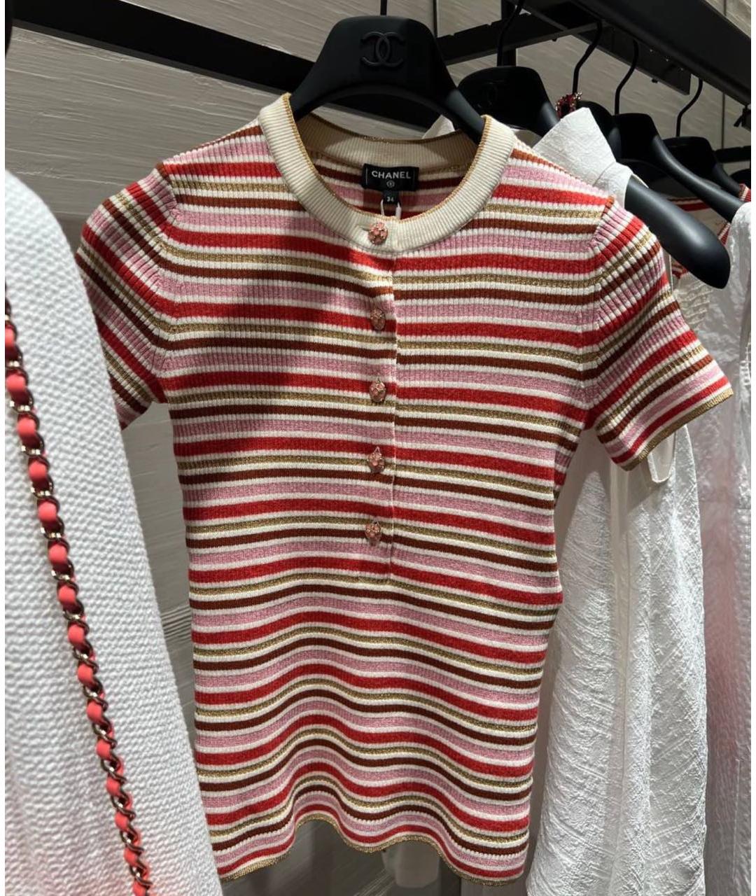 CHANEL Мульти хлопко-эластановая футболка, фото 3