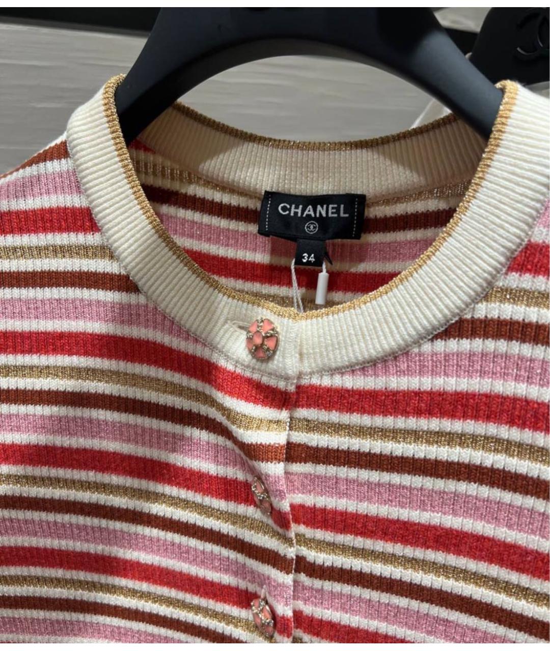 CHANEL Мульти хлопко-эластановая футболка, фото 4