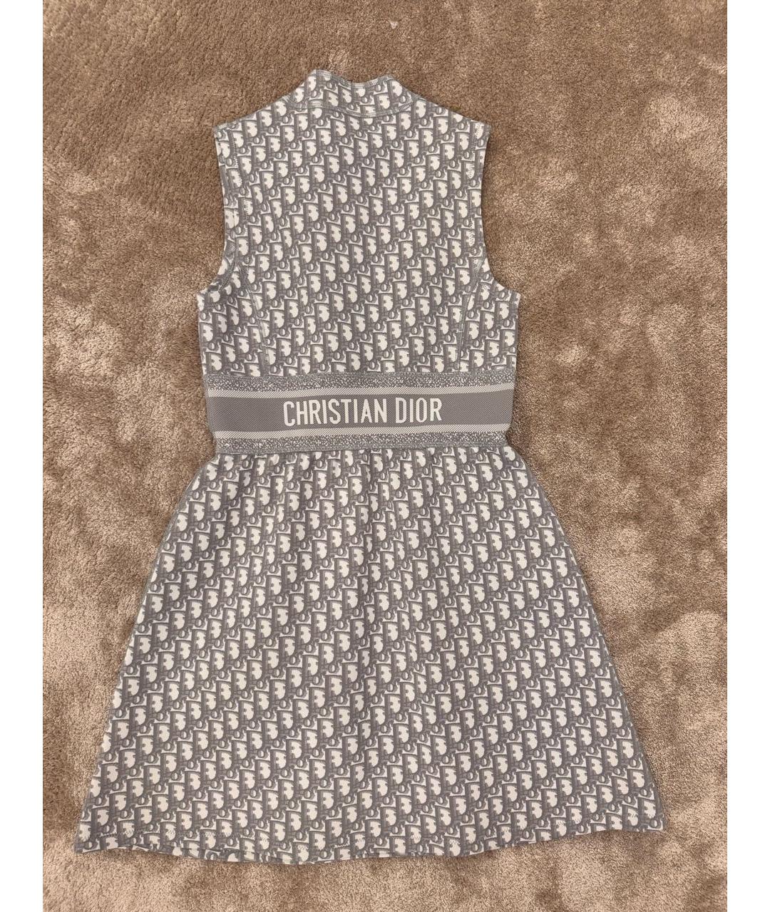 CHRISTIAN DIOR Серое полиамидовое повседневное платье, фото 2