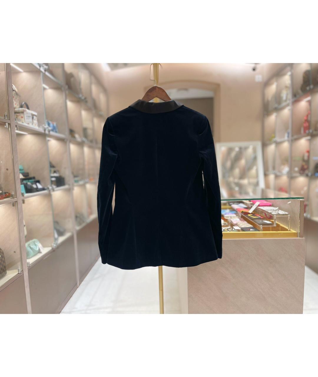 CHANEL Темно-синий хлопковый жакет/пиджак, фото 3