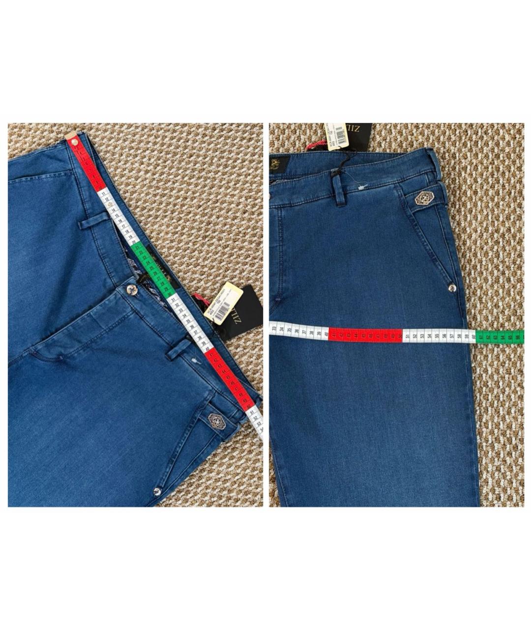 ZILLI Синие хлопко-эластановые джинсы, фото 8