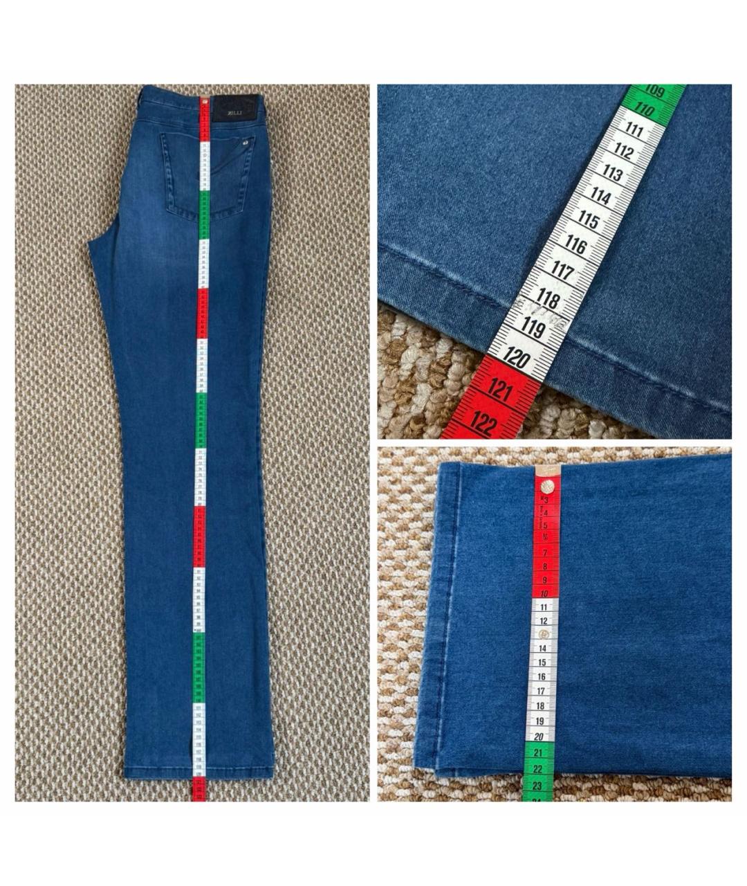 ZILLI Синие хлопко-эластановые джинсы, фото 7