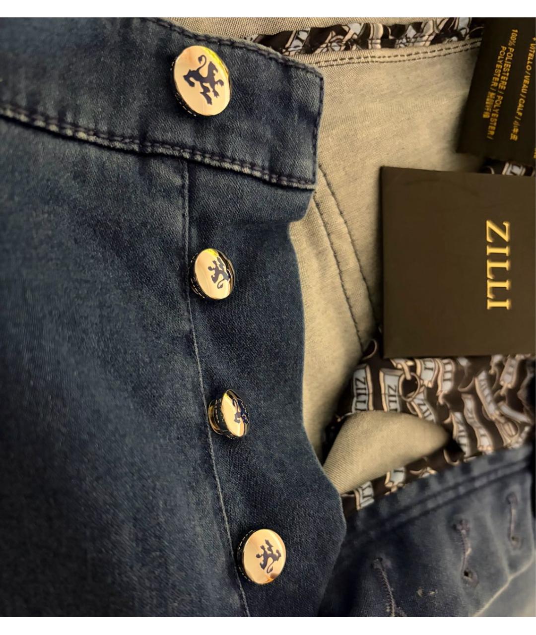 ZILLI Синие хлопко-эластановые джинсы, фото 5