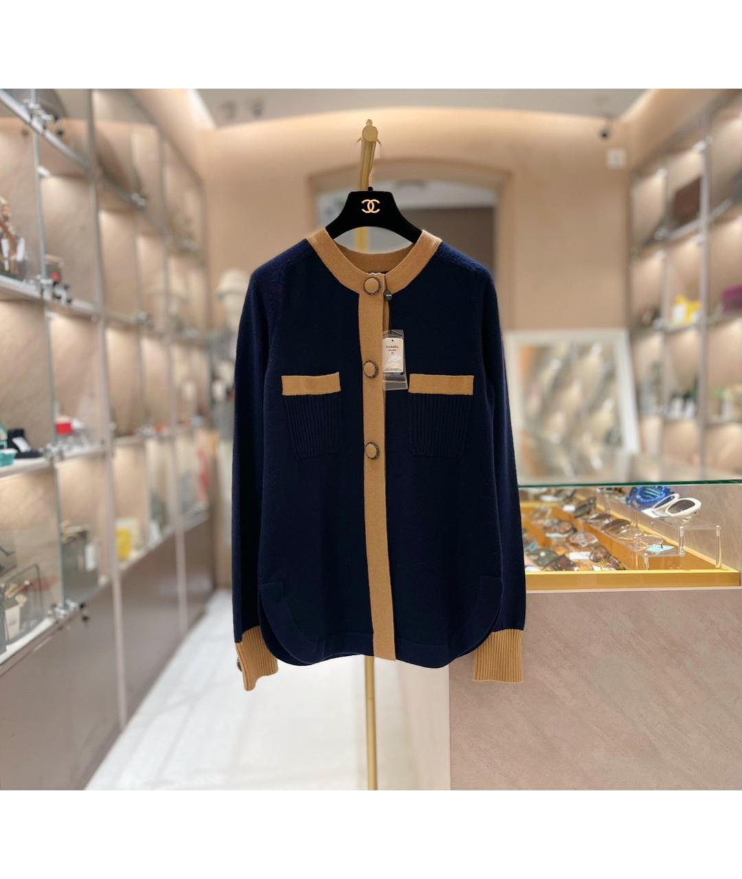 CHANEL Темно-синее кашемировое пальто, фото 2