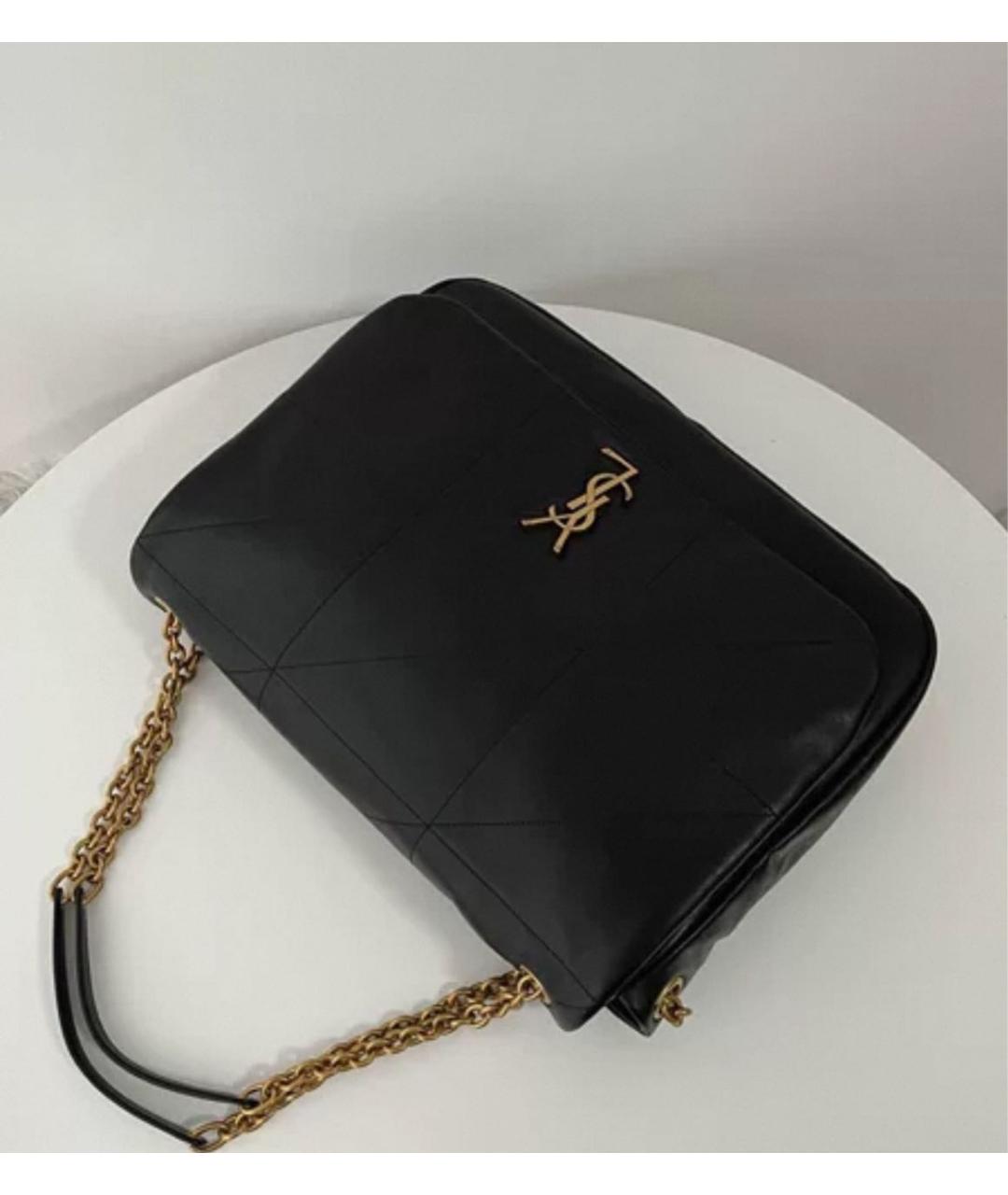 SAINT LAURENT Черная кожаная сумка через плечо, фото 4