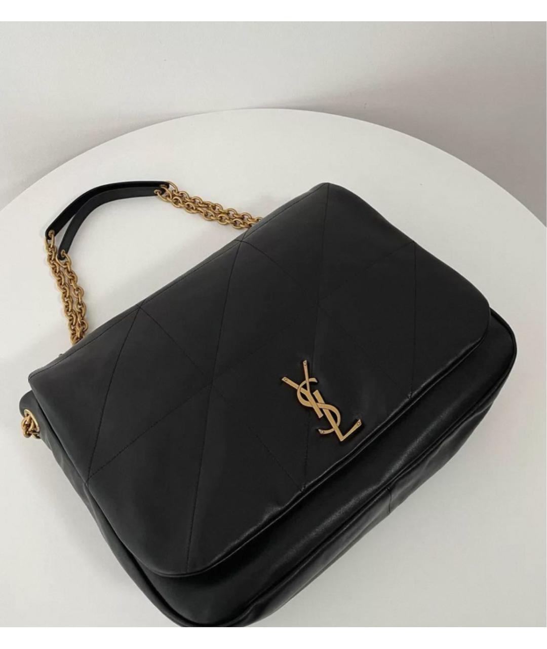 SAINT LAURENT Черная кожаная сумка через плечо, фото 3