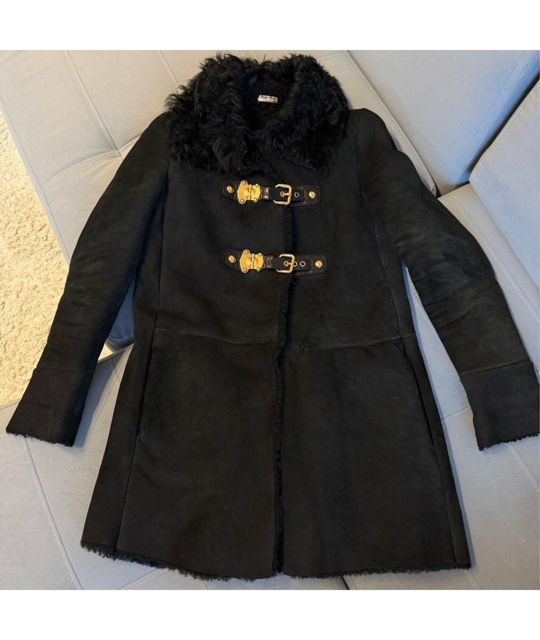 MIU MIU Черная меховая дубленка, фото 9