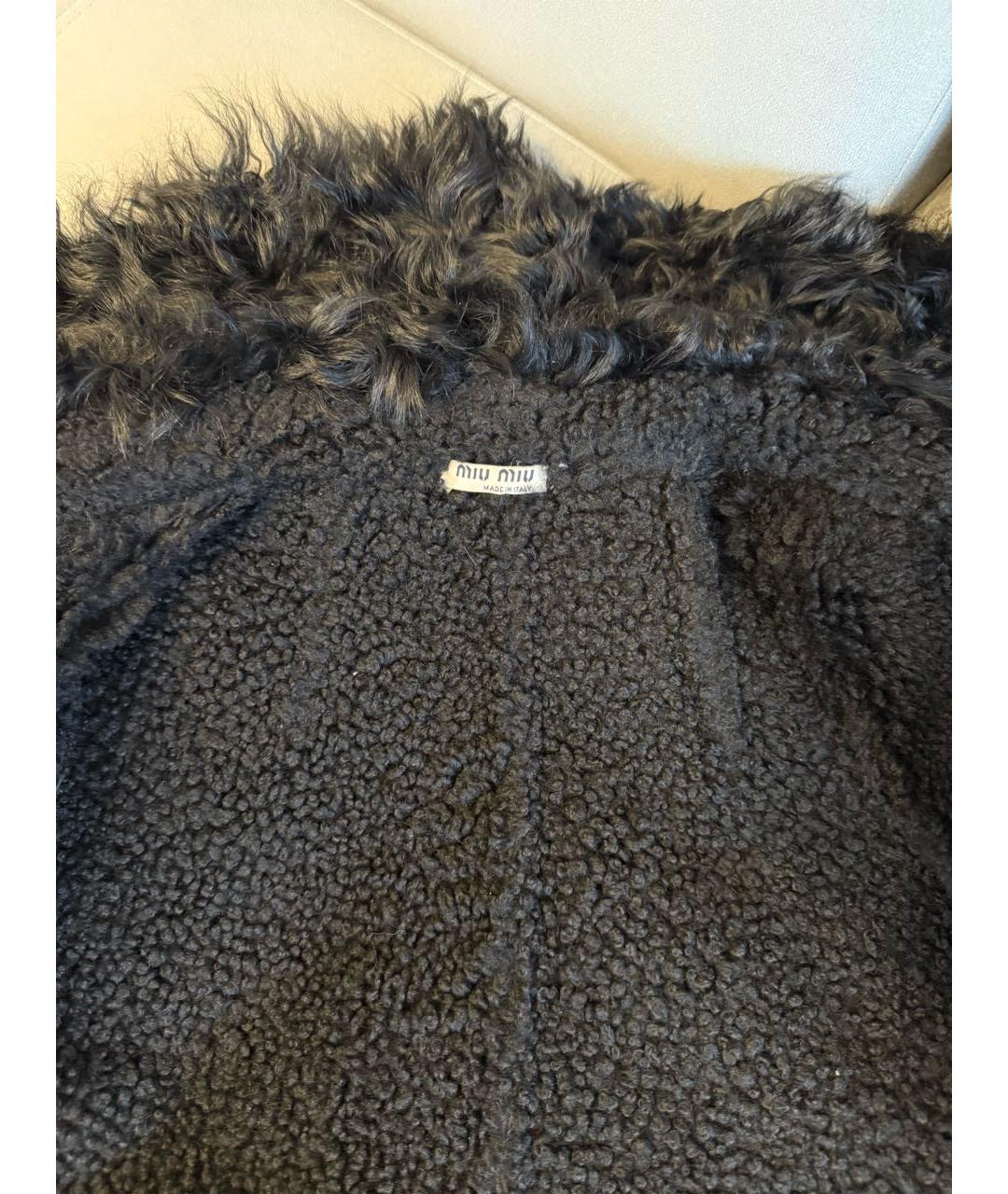 MIU MIU Черная меховая дубленка, фото 4