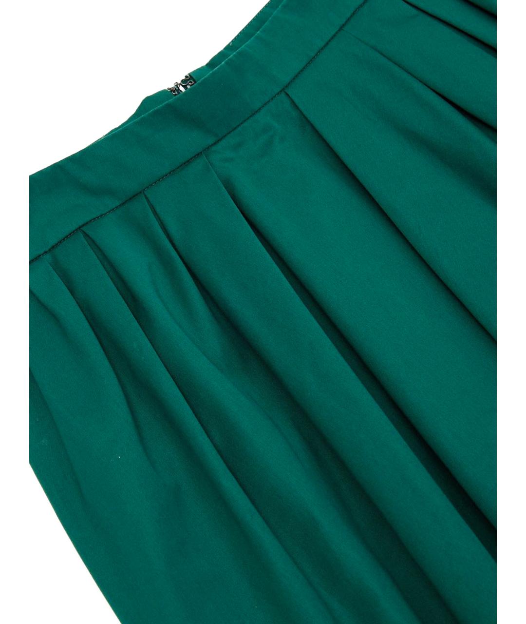 SAINT LAURENT Зеленая хлопковая юбка миди, фото 7