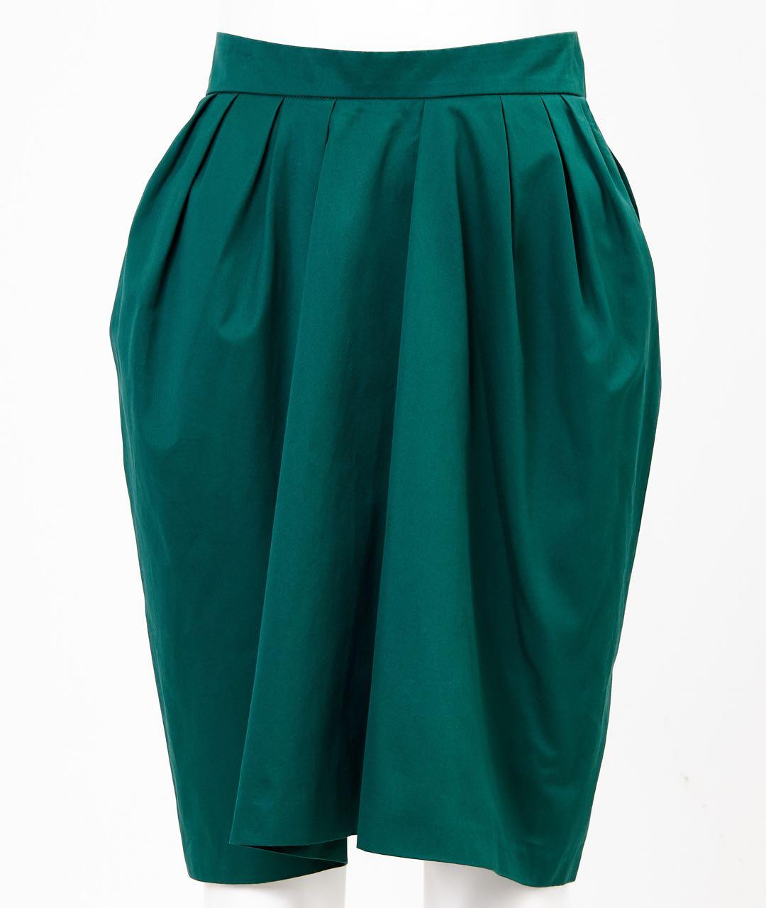 SAINT LAURENT Зеленая хлопковая юбка миди, фото 5