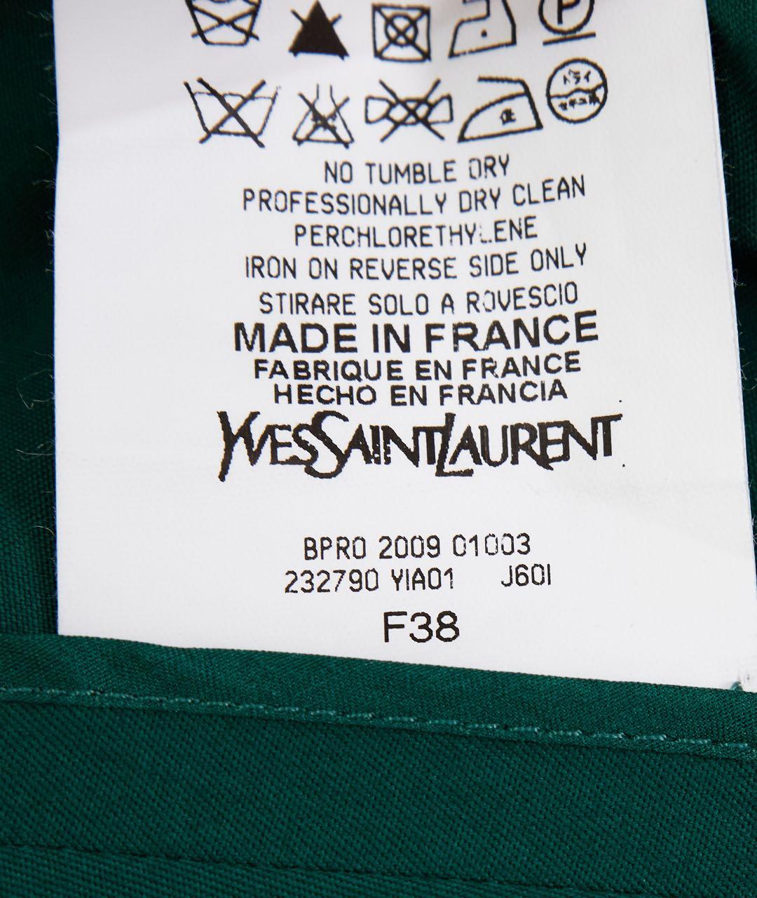 SAINT LAURENT Зеленая хлопковая юбка миди, фото 4