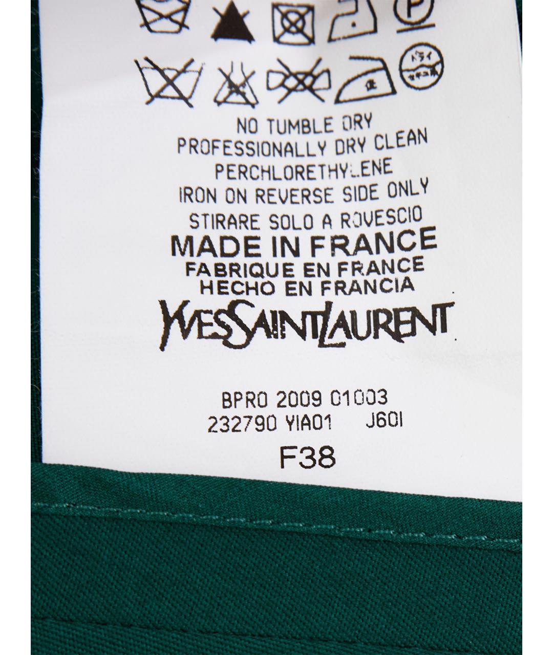 SAINT LAURENT Зеленая хлопковая юбка миди, фото 6