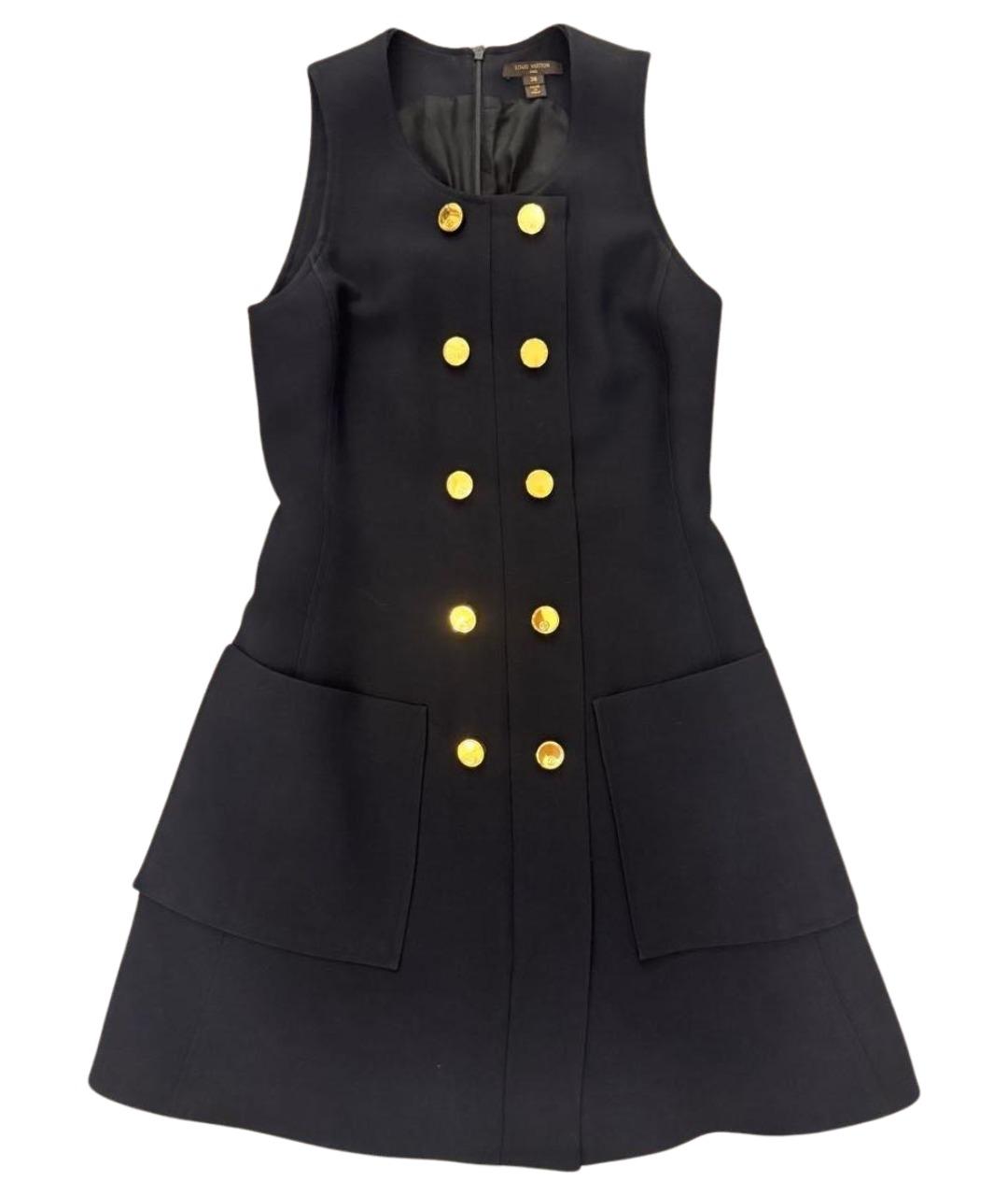 LOUIS VUITTON Черное шерстяное коктейльное платье, фото 1