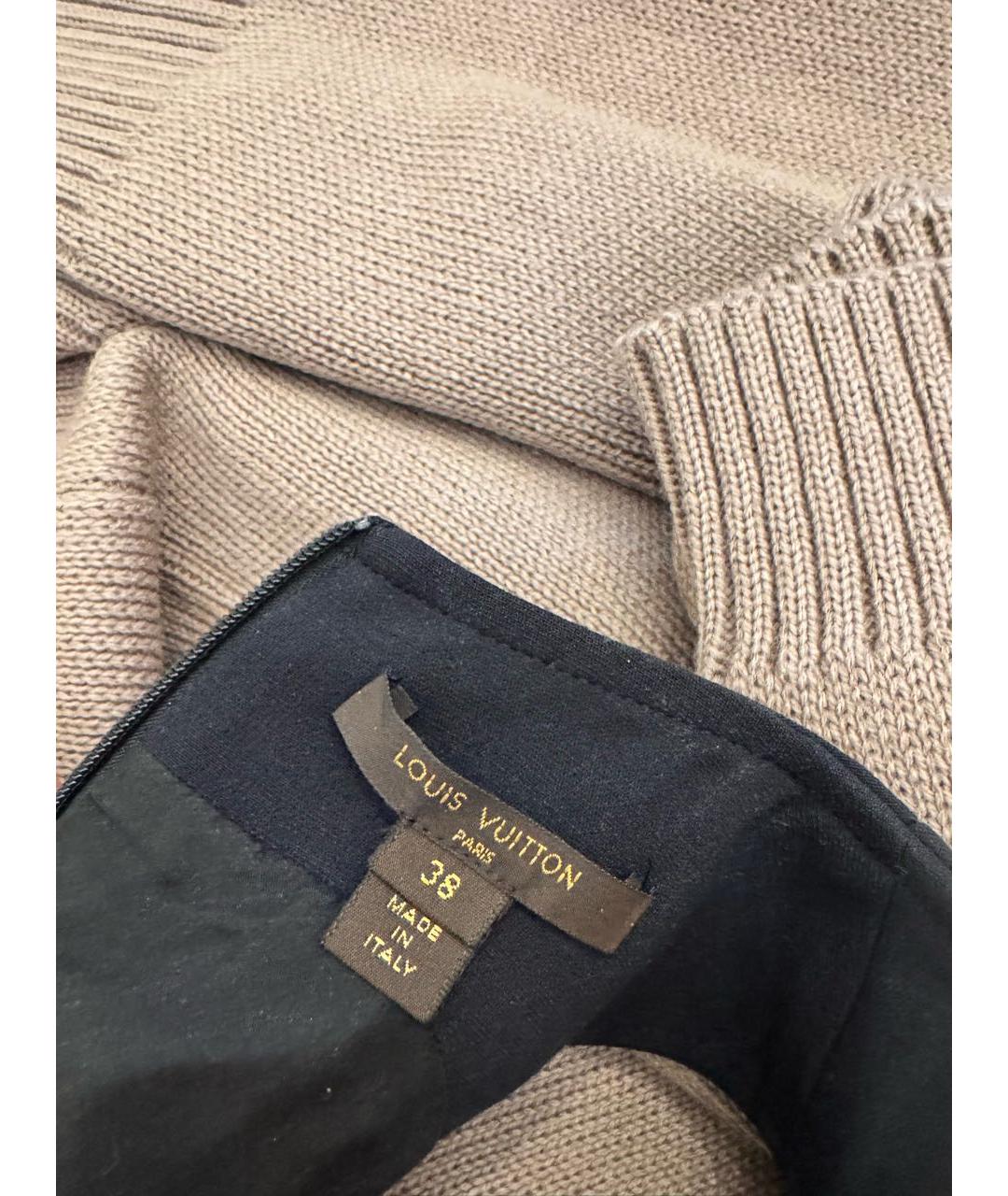 LOUIS VUITTON Черное шерстяное коктейльное платье, фото 3
