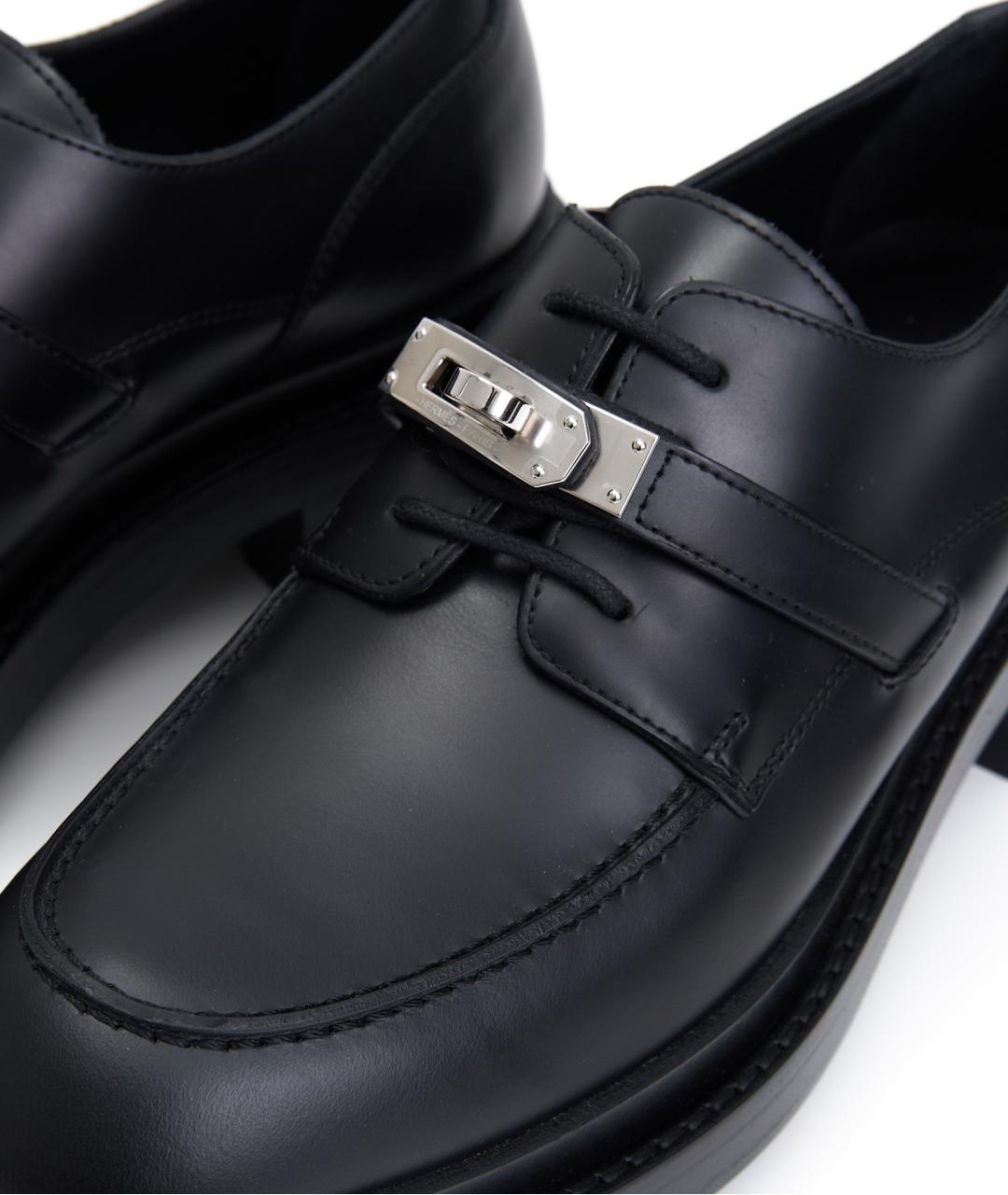 HERMES Черные кожаные ботинки, фото 4