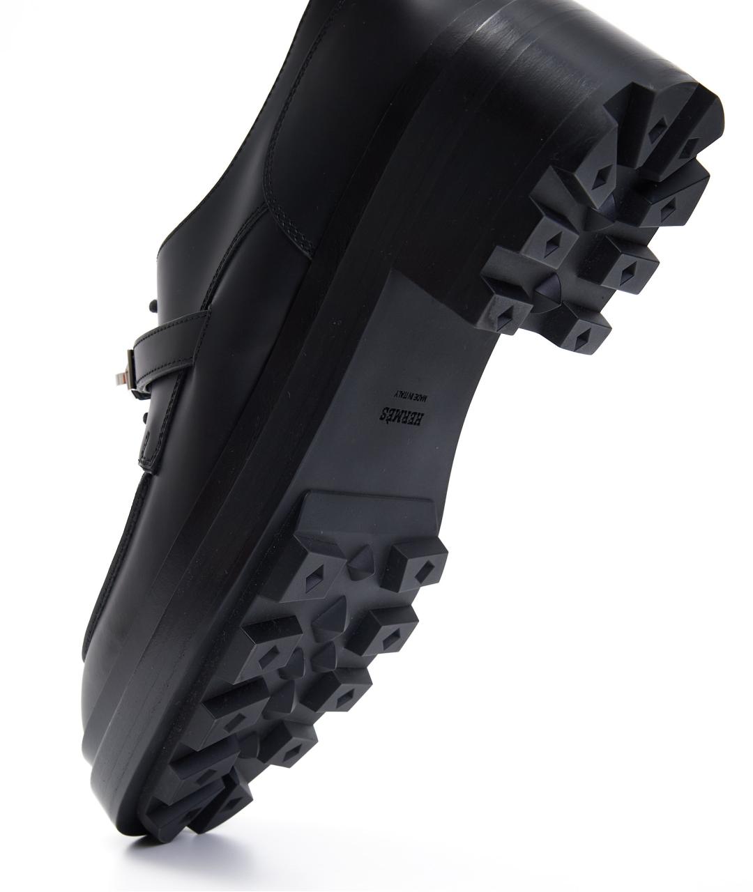 HERMES Черные кожаные ботинки, фото 6