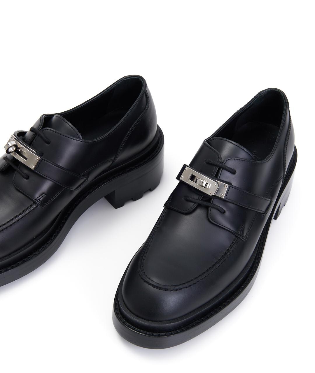 HERMES Черные кожаные ботинки, фото 5