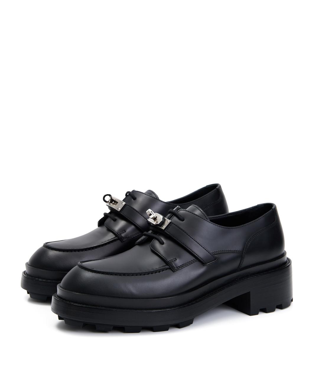 HERMES Черные кожаные ботинки, фото 2