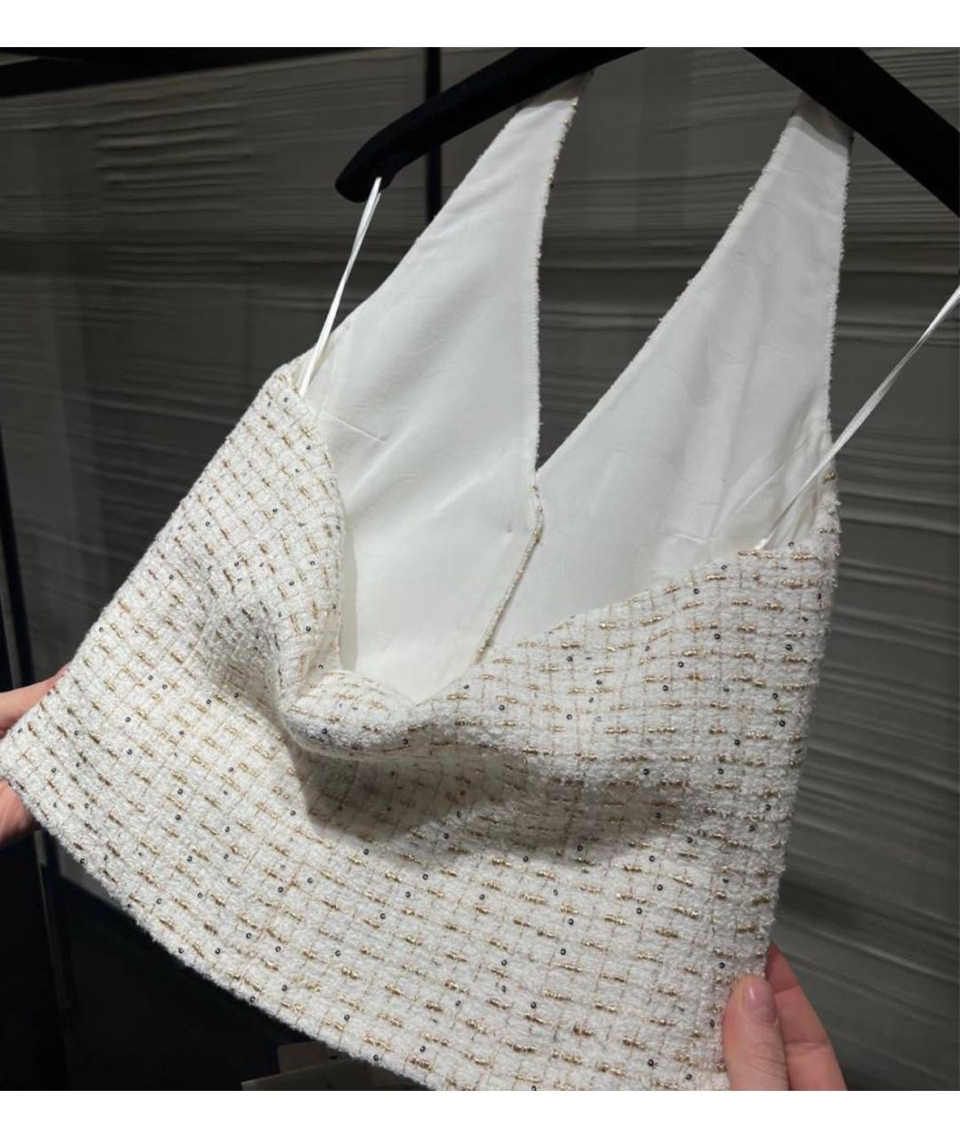 CHANEL Белый твидовый жилет, фото 2