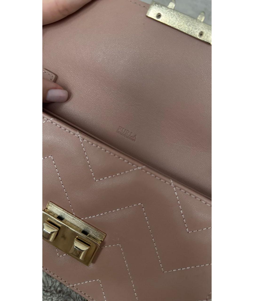 FURLA Розовая кожаная сумка через плечо, фото 5