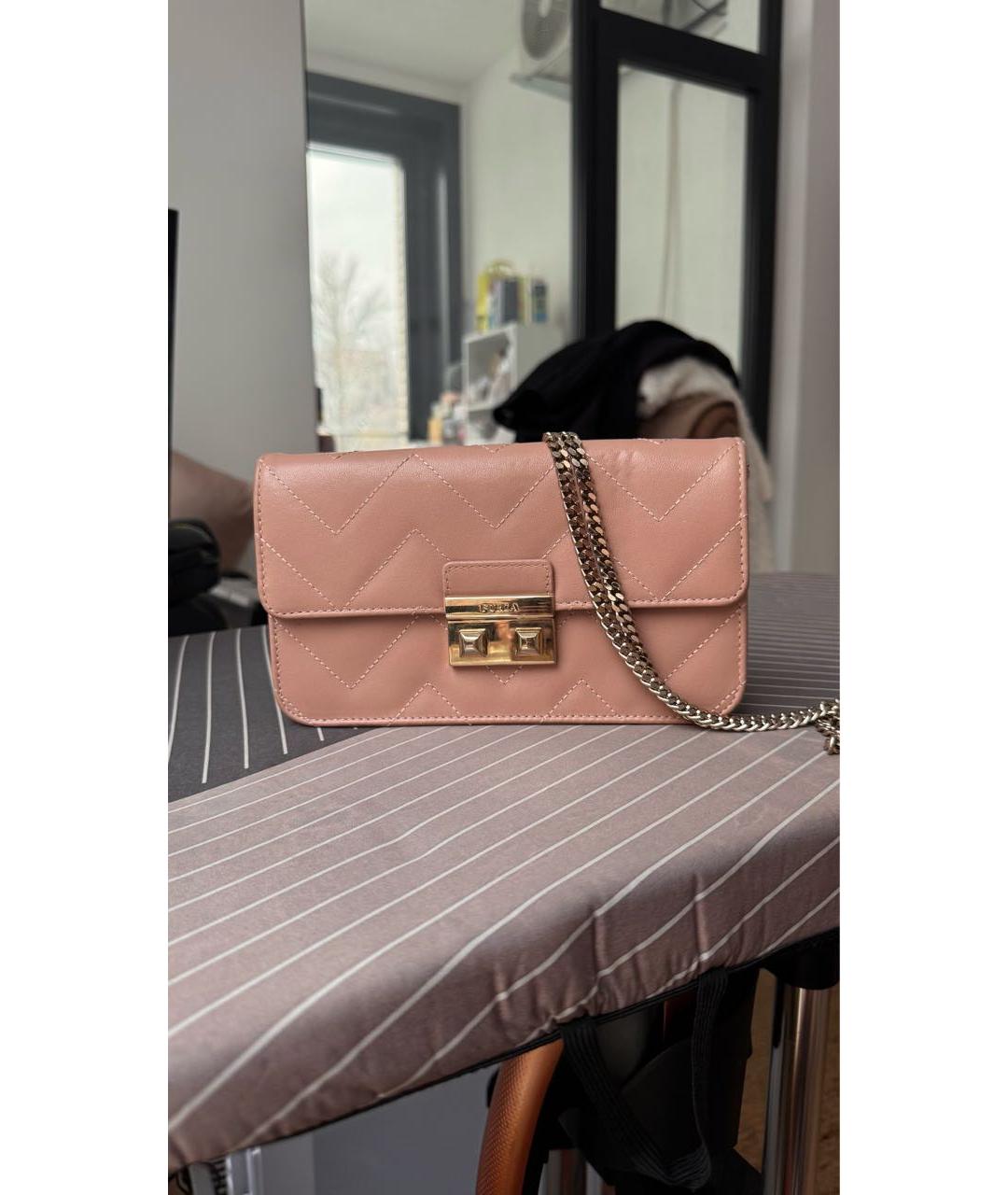 FURLA Розовая кожаная сумка через плечо, фото 9