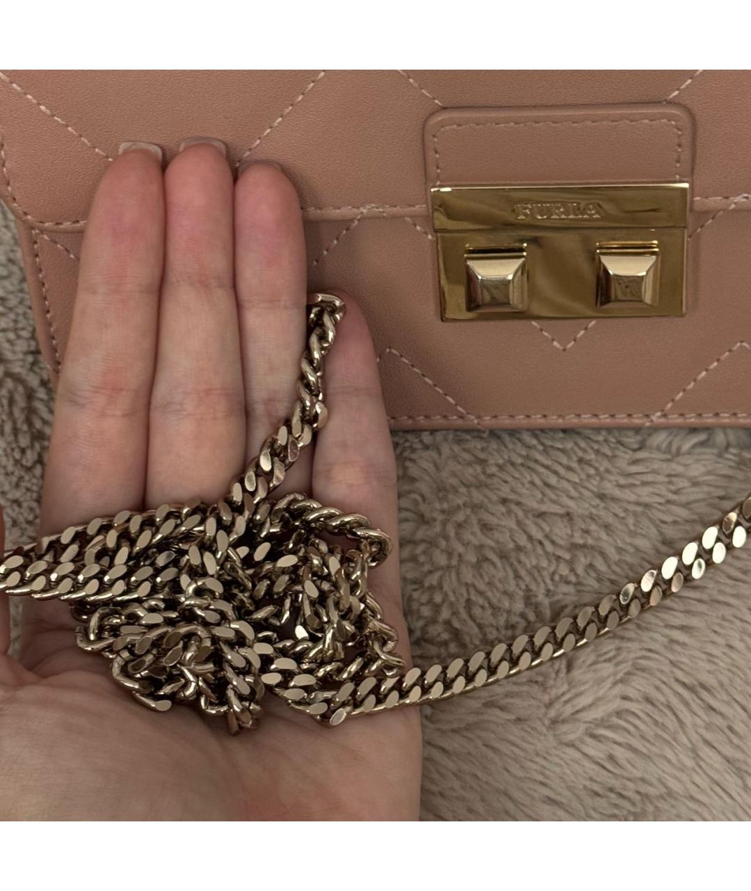 FURLA Розовая кожаная сумка через плечо, фото 8