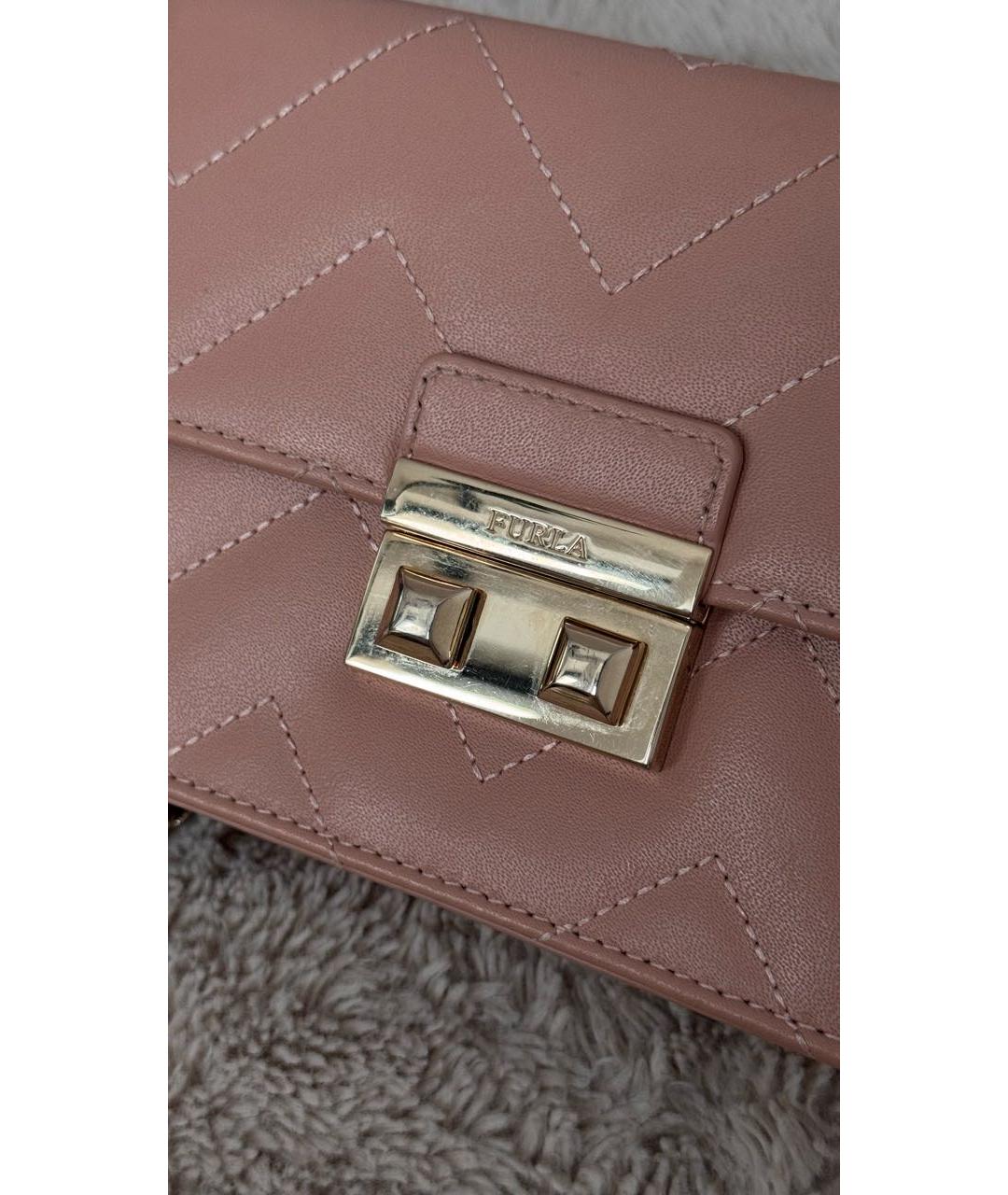 FURLA Розовая кожаная сумка через плечо, фото 6