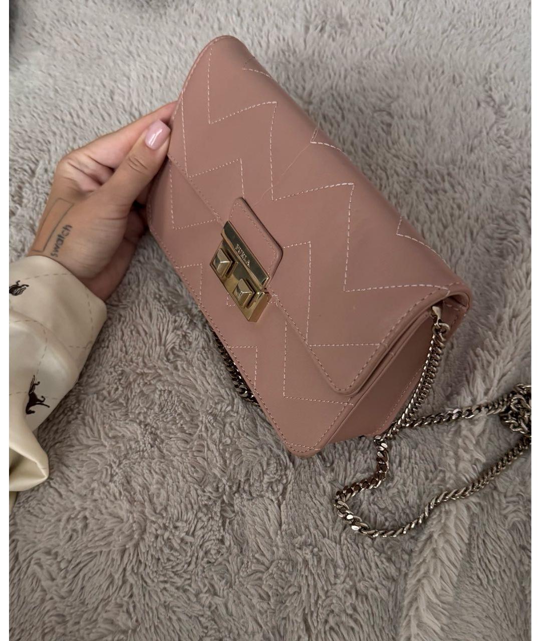 FURLA Розовая кожаная сумка через плечо, фото 2