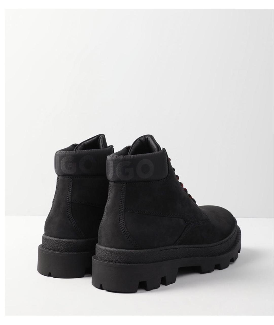 HUGO BOSS Черные нубуковые высокие ботинки, фото 5