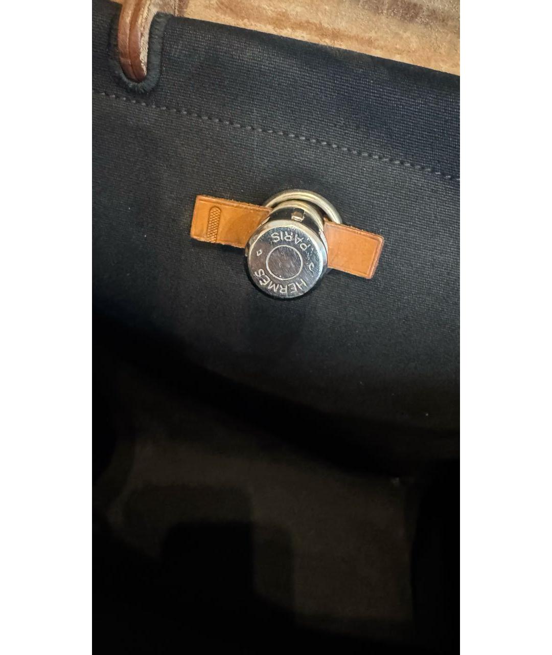 HERMES Черная тканевая сумка через плечо, фото 5