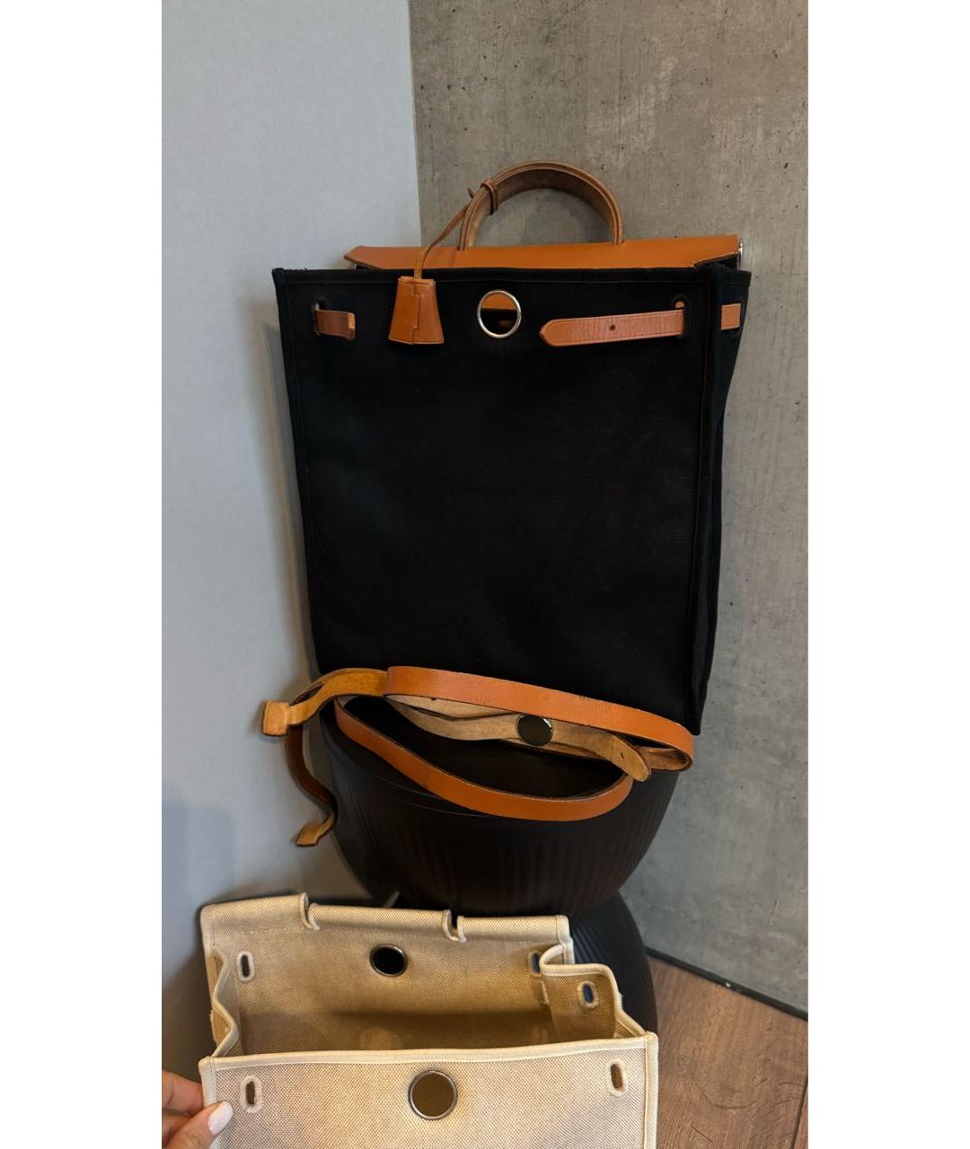 HERMES Черная тканевая сумка через плечо, фото 6