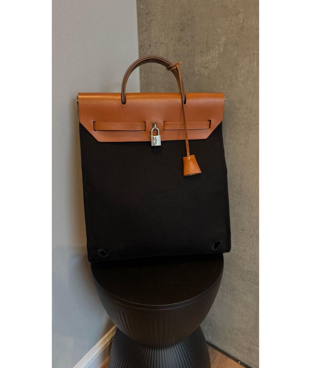 HERMES Черная тканевая сумка через плечо, фото 2